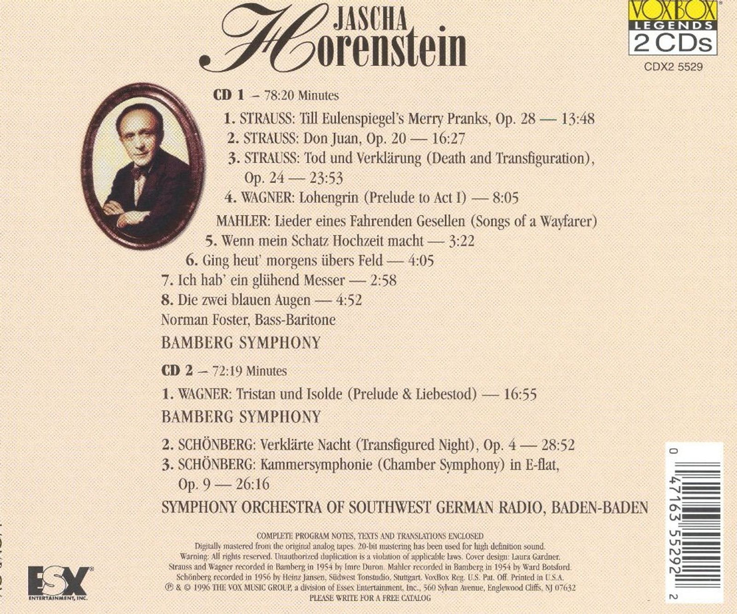Horenstein Conducts Strauss, Wagner, Mahler & Schoenberg