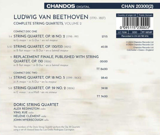 Beethoven: String Quartets, Vol. 2