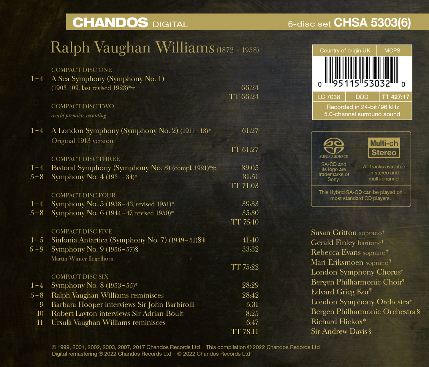 Vaughan Williams: Complete Symphonies