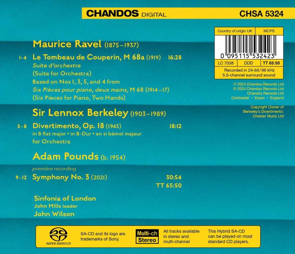 Ravel, Berkeley, Pounds: Orchestral Works / Sinfonia of London