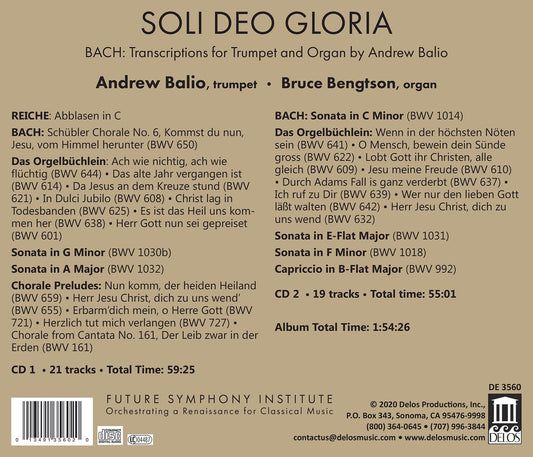 Bach: Soli Deo Gloria / Andrew Balio, Bruce Bengtson