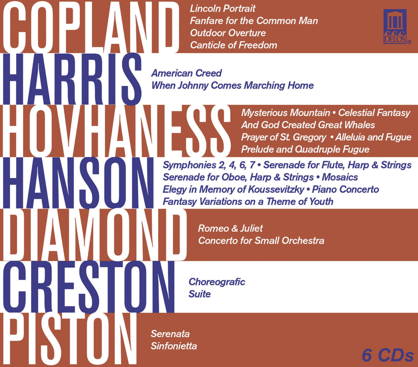 DELOS GREAT AMERICAN COMPOSERS