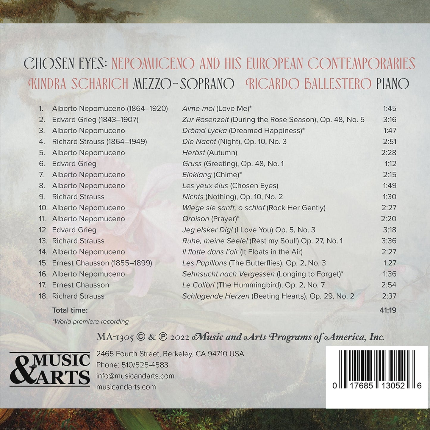 Nepomuceno, Chausson, Grieg & Strauss: Chosen Eyes (Les Yeux