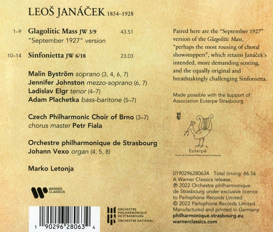 JANACEK: GLAGOLITIC MASS SINFONIETTA