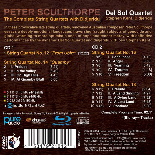 Sculthorpe: The Complete String Quartets with Didjeridu
