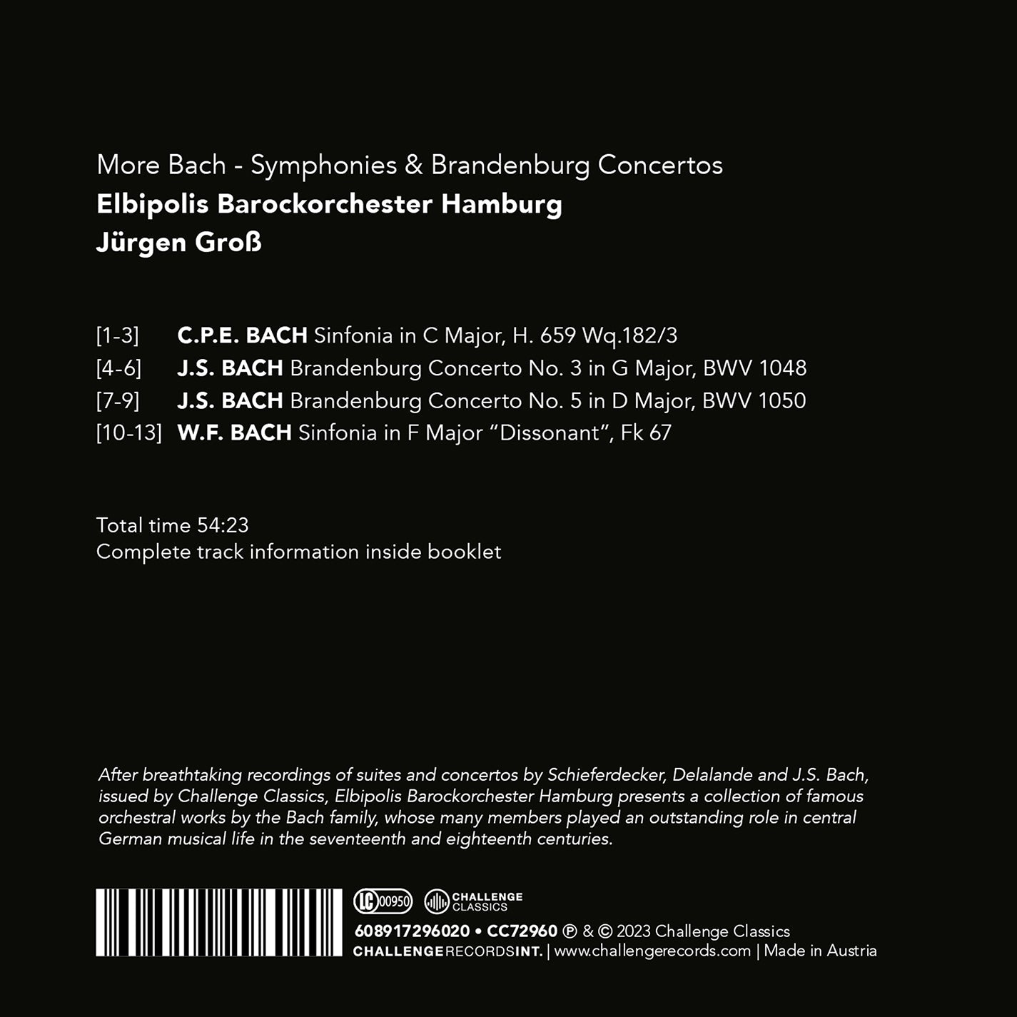 C.P.E. Bach, J.S. Bach & W.F. Bach: More Bach