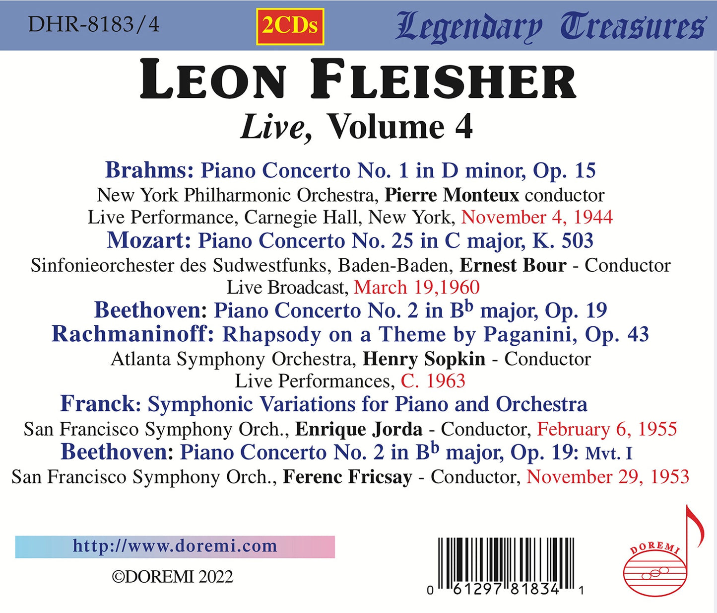 Leon Fleisher Live, Vol. 4