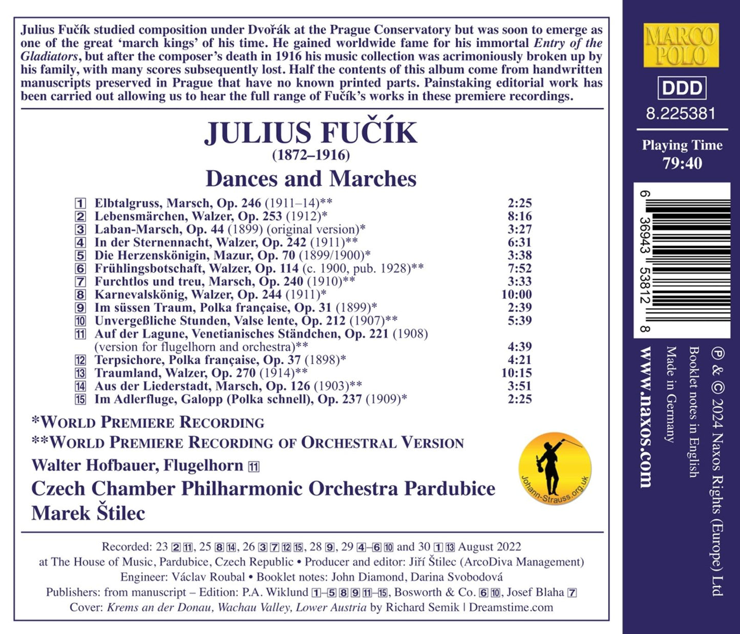 Fucik: Dances & Marches Czech Chamber Philharmonic Orchestra Pardubice, Marek Stilec
