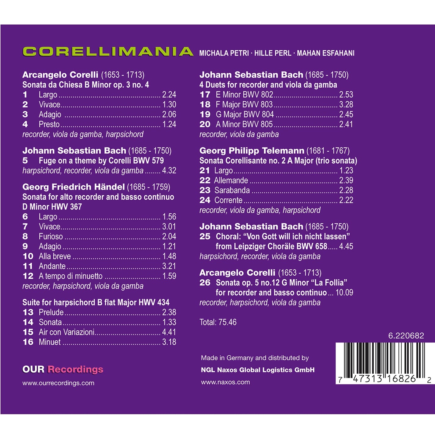 J.S. Bach, Corelli, Handel & Telemann: Corellimania