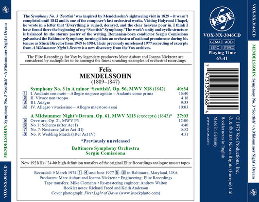 Mendelssohn: Symphony No. 3, Op. 56, "Scottish"; A Midsummer
