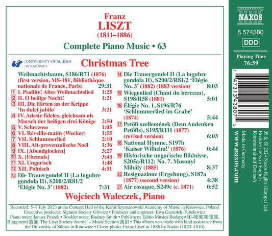 Liszt: Complete Piano Music, Vol. 63 - Christmas Tree