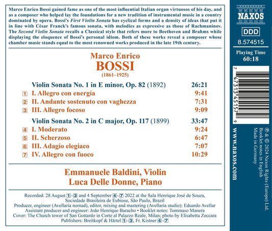 Bossi: Violin Sonatas Nos. 1-2