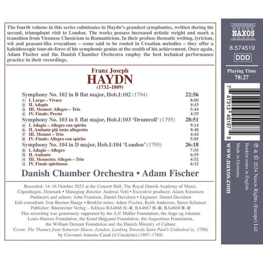 Haydn: Late Symphonies, Vol. 4 - Nos. 102-104