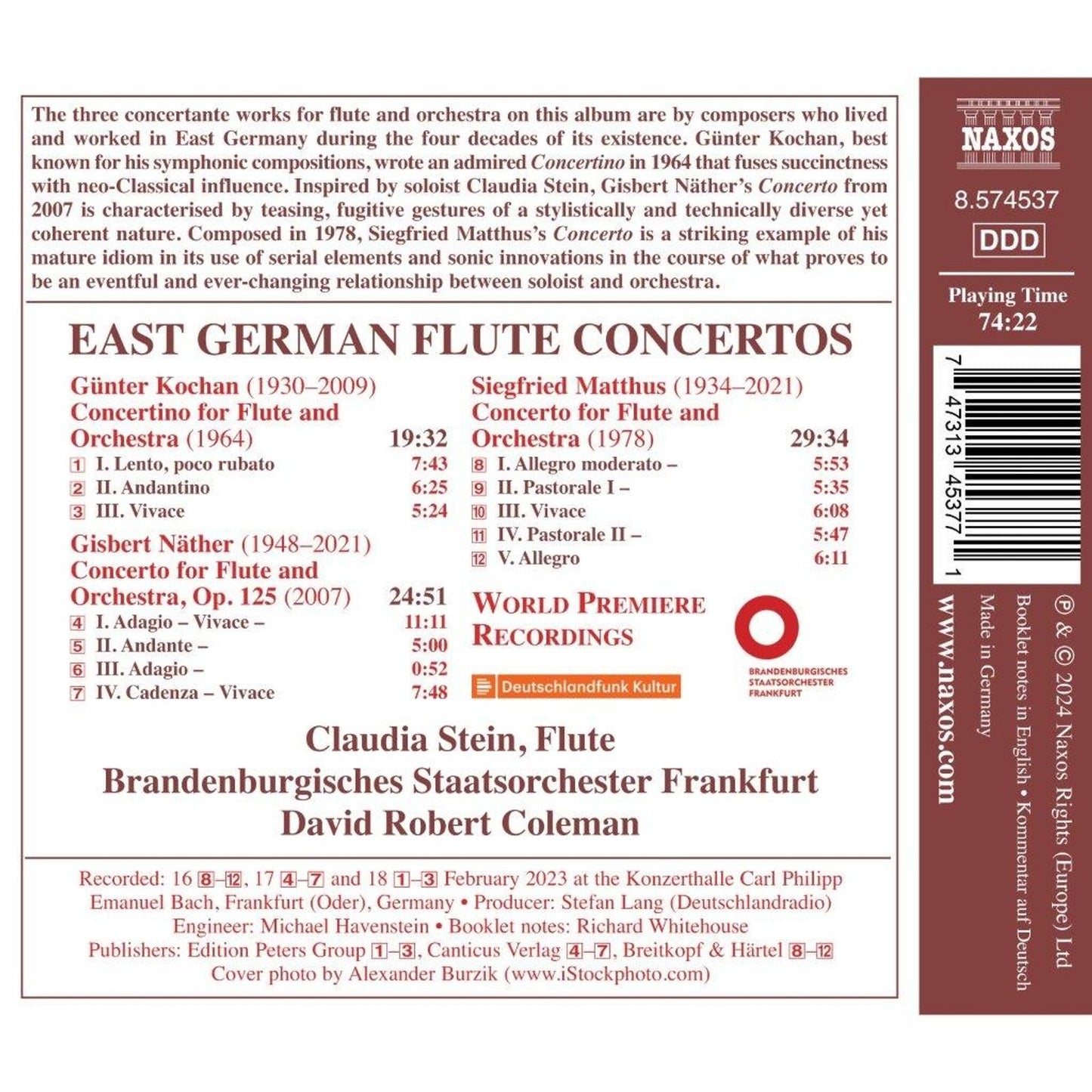 Kochan, Matthus & Nather: East German Flute Concertos