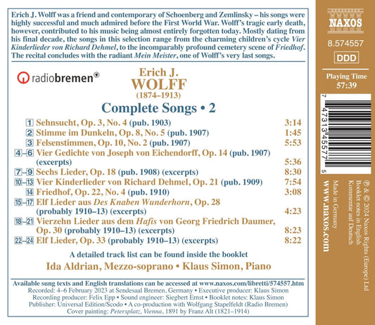 Wolff: Complete Songs, Vol. 2
