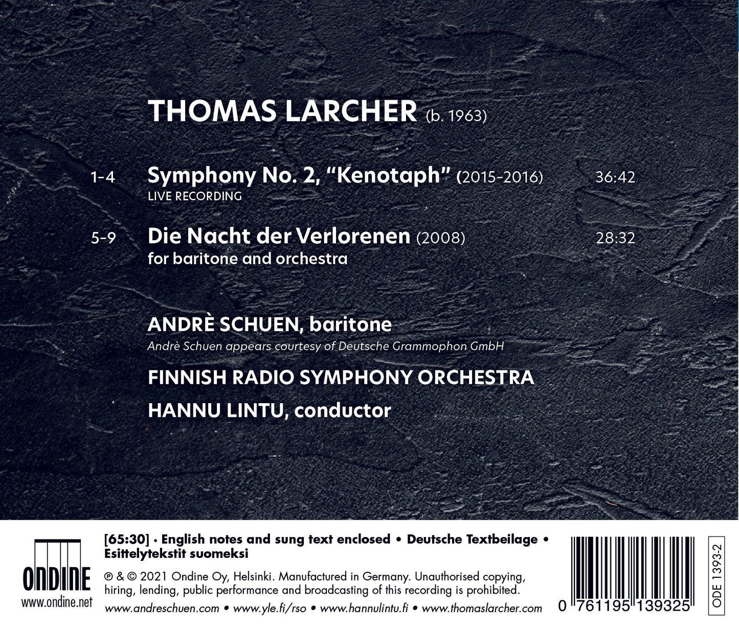 Symphony No. 2 Schuen, Finnish Radio Symphony Orchestra, Lintu