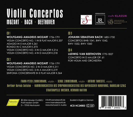 J.S. Bach, Beethoven & Mozart: Violin Concertos