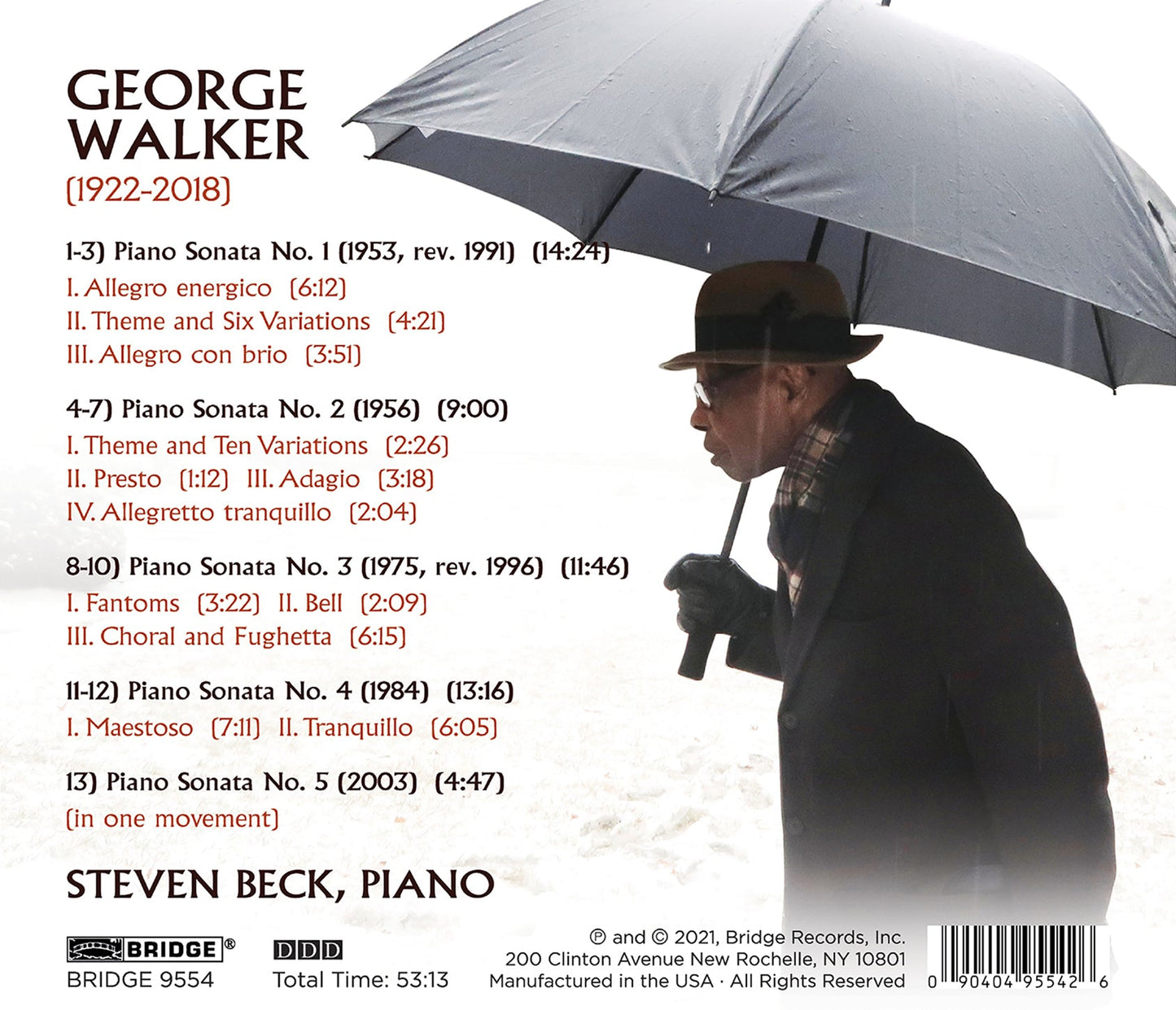 Walker: Five Piano Sonatas