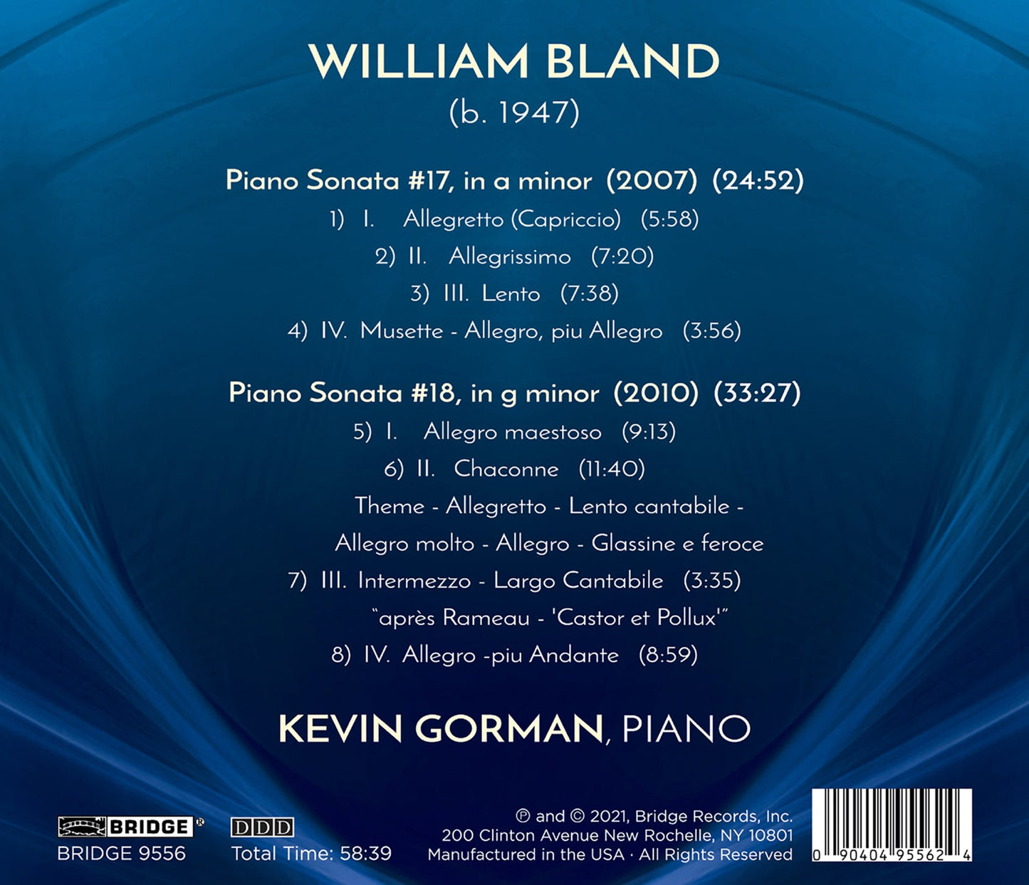 William Bland: Piano Sonatas