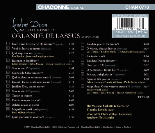 Laudent Deum: Sacred Music by Orlande de Lassus