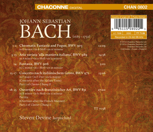 Bach: "Italian" Concerto, "French" Overture & Other Works fo