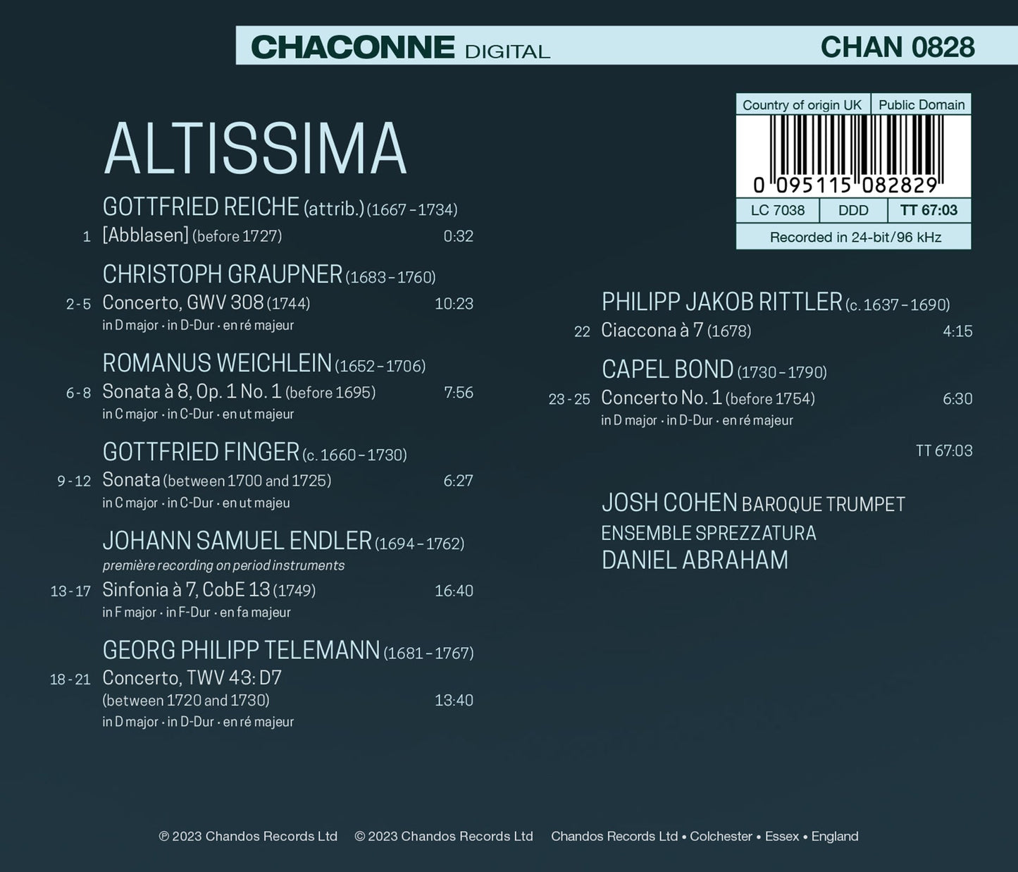 Altissima - Works For High Baroque Trumpet