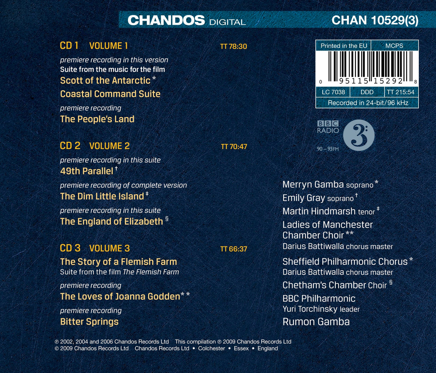 Film Music Of Ralph Vaughan Williams / Gamba, BBC Philharmonic