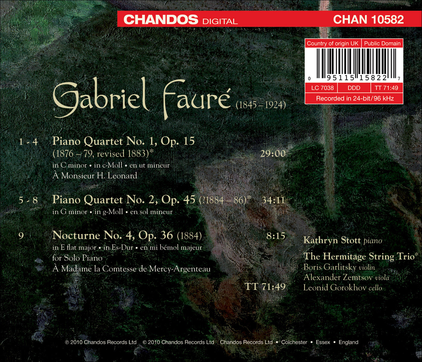 Fauré, G.: Piano Quartets Nos. 1 and 2 / Nocturne No. 4