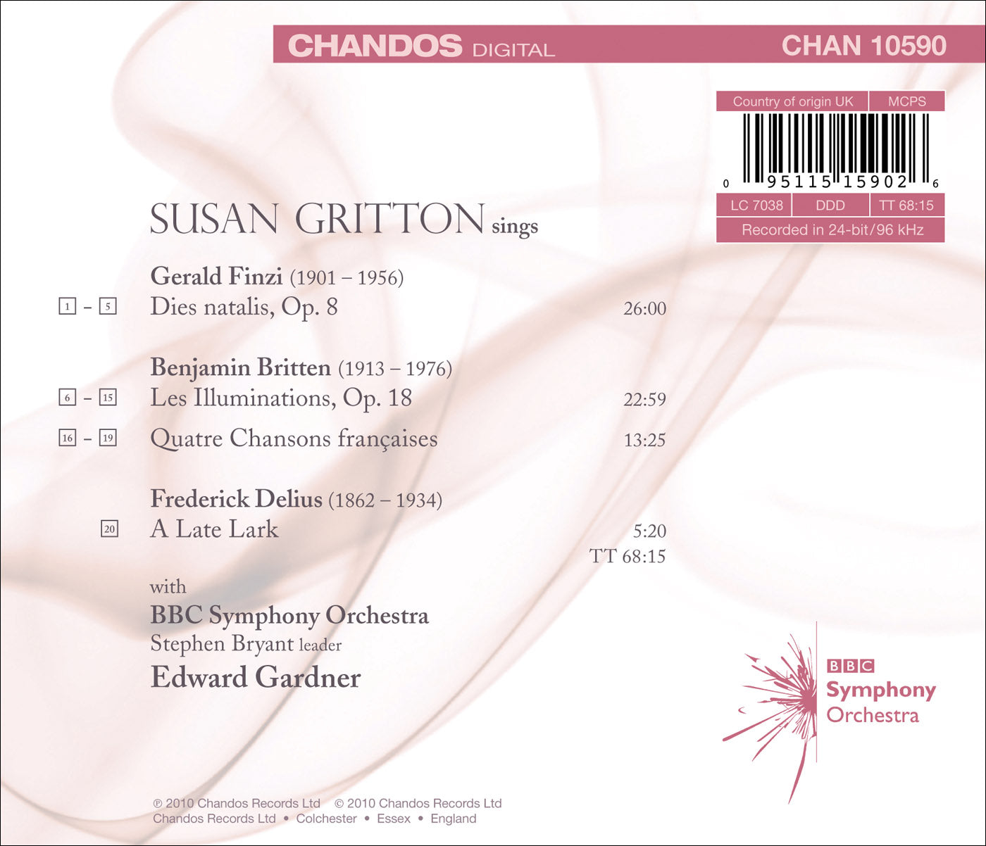 Susan Gritton sings Finzi, Britten and Delius