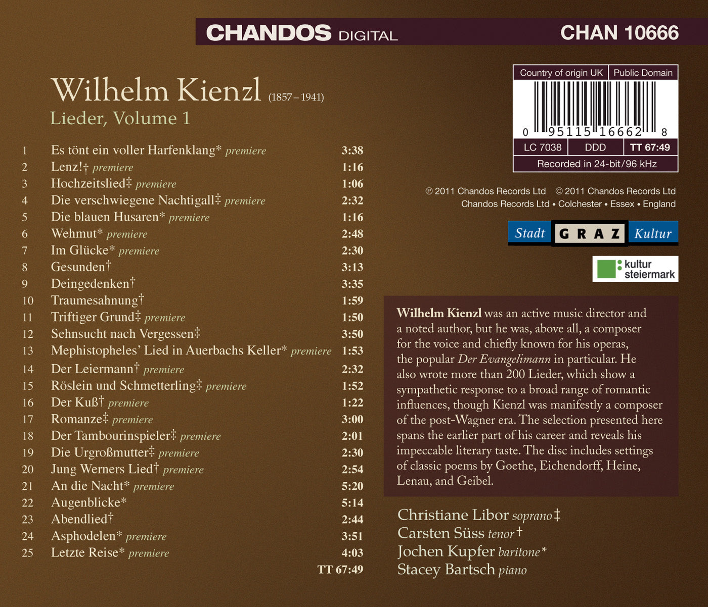 Kienzl: Lieder, Vol. 1
