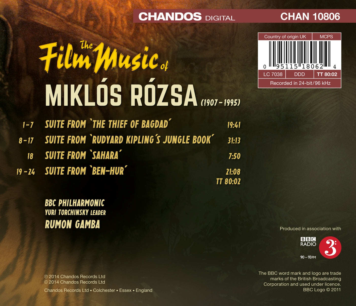 Rozsa: Film Music / Gamba, BBC PO