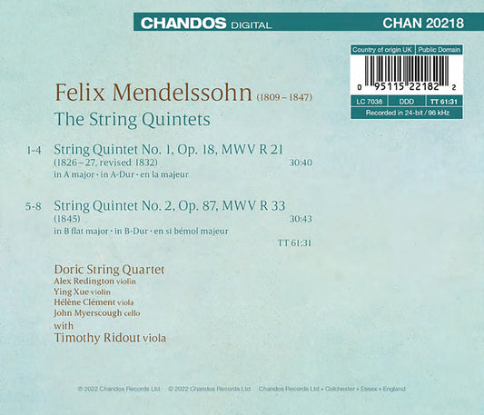 Mendelssohn: The String Quintets