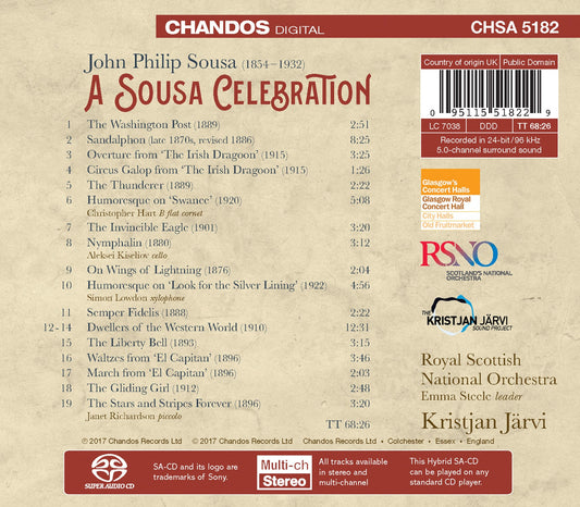 A Sousa Celebration Royal Scottish National Orchestra, Jarvi