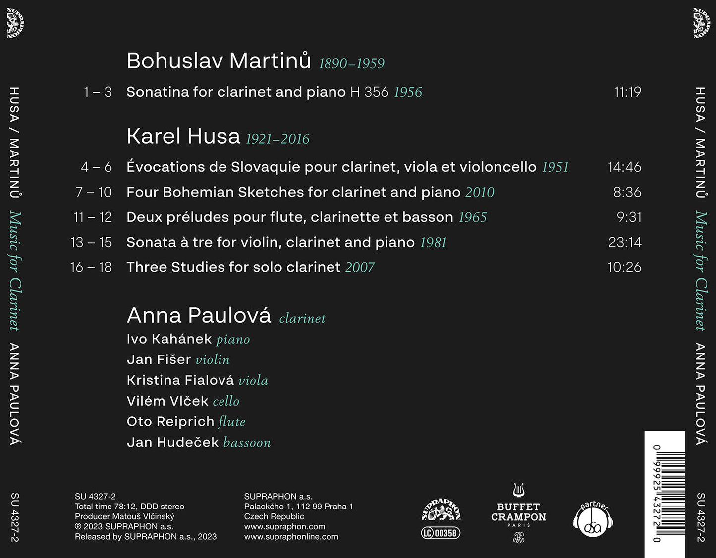 Husa & Martinu: Music For Clarinet