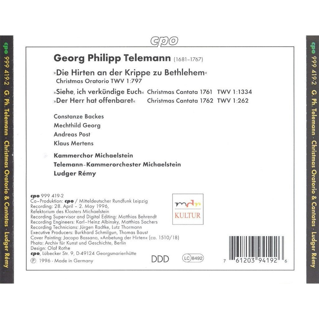 Telemann: Christmas Oratorio & Cantatas