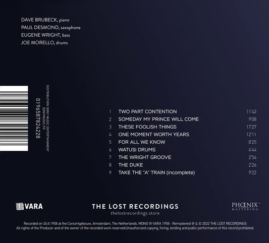 Debut in The Netherlands 1958 / Dave Brubeck Quartet