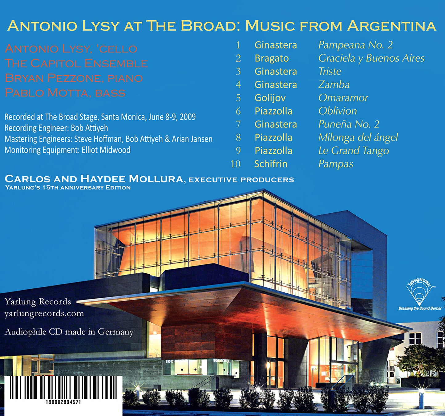 Antonio Lysy At The Broad - Music From Argentina, Yarlung 15