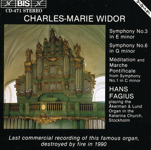 WIDOR: Organ Symphonies Nos. 1, 3 and 6
