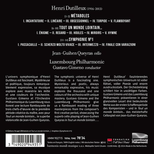 DUTILLEUX: TOUT UN MONDE LOINTAIN METABOLES SYM 1