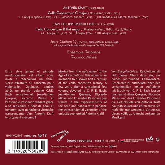 ANTONIN KRAFT - CARL PHILIPP EMANUEL BACH: CELLO