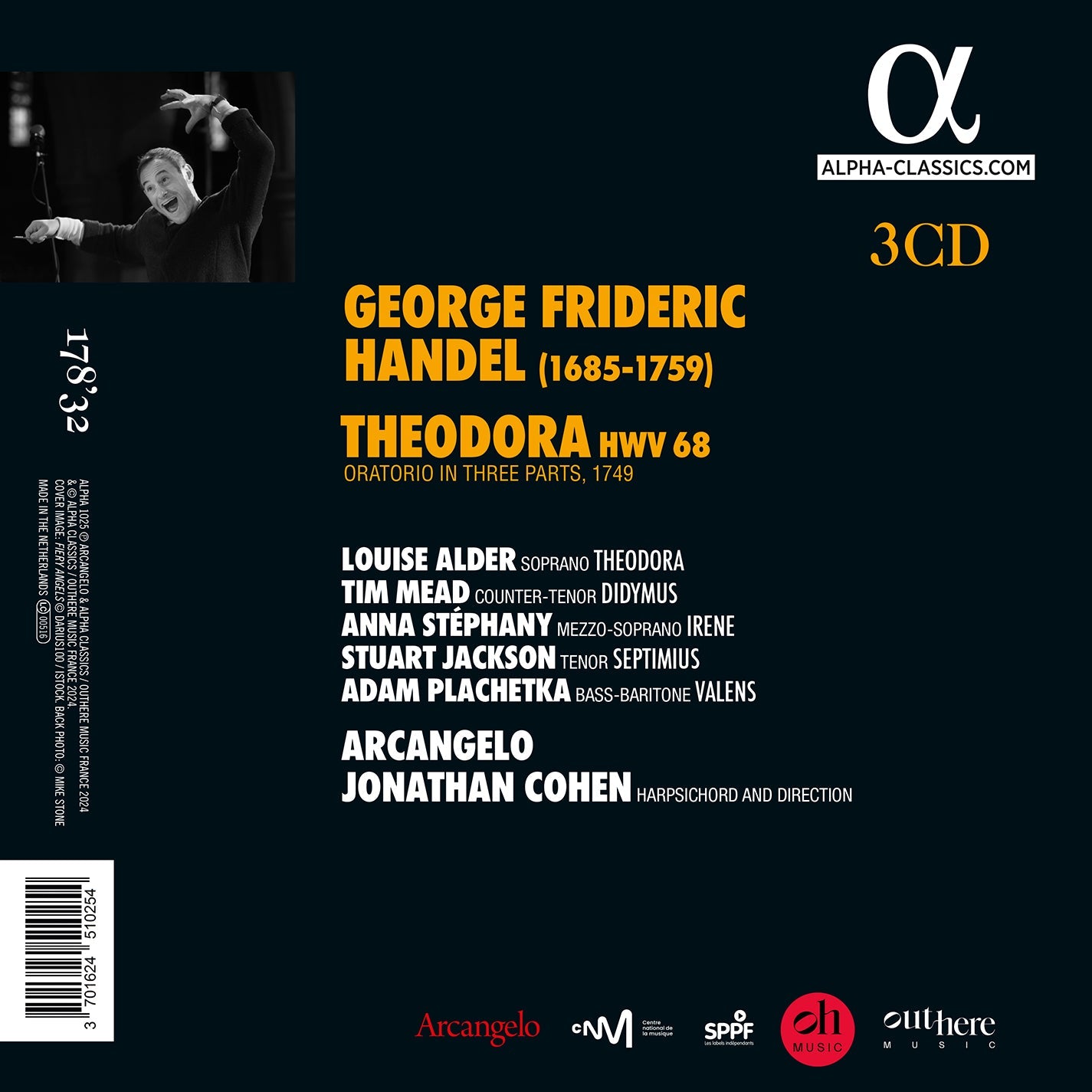 Handel: Theodora, Hwv 60 Louise Alder, Arcangelo, Jonathan Cohen, Adam Plachetka, Tim Mead, Stuart Jackson, Anna Stephany