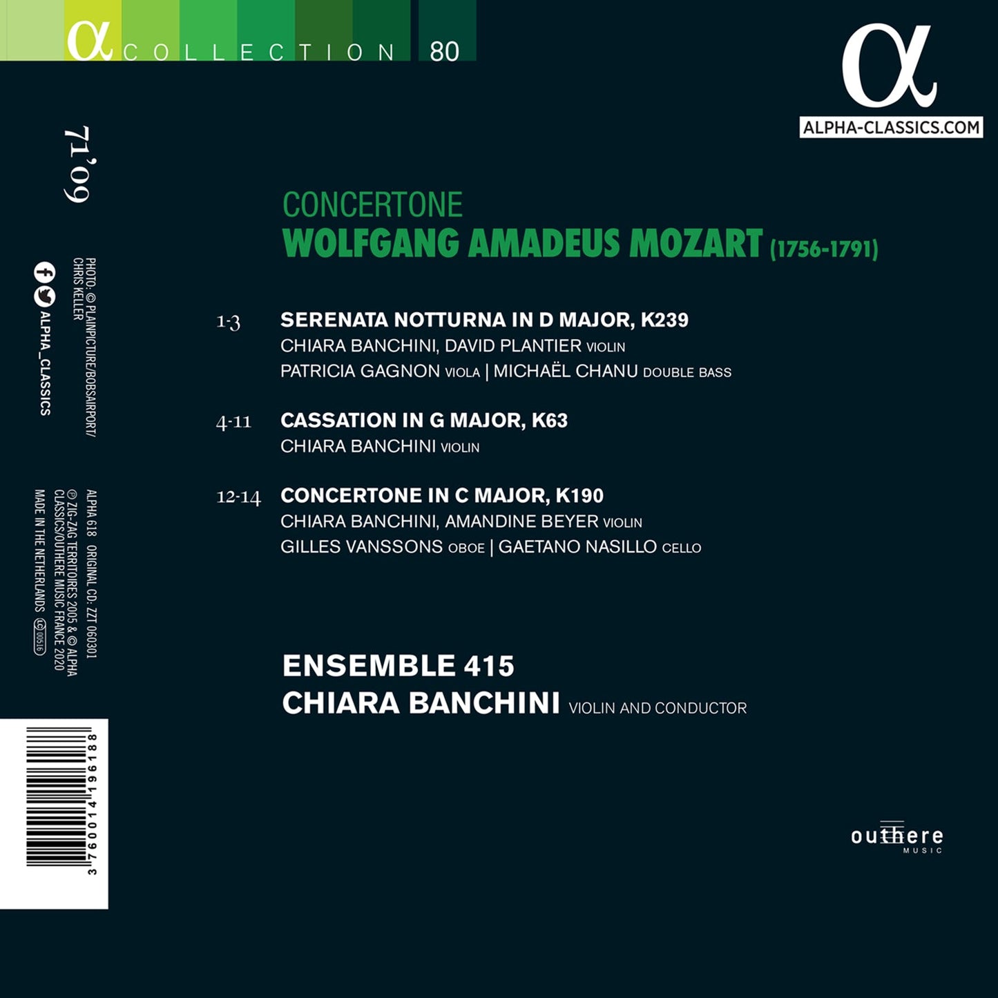 Mozart: Concertone (Alpha Collection)