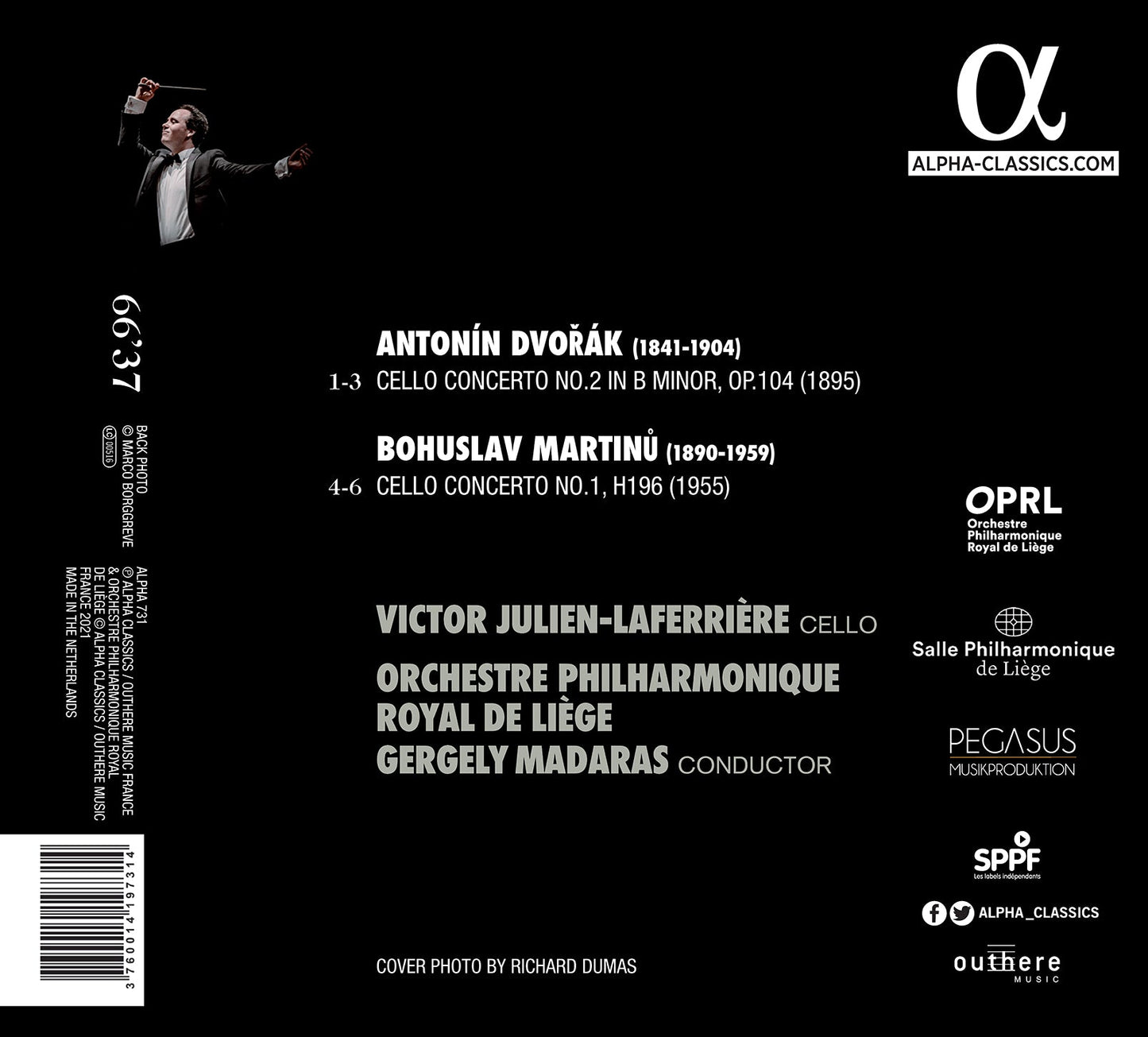 Dvorák - Martinu: Cello Concertos  Julien-Laferriere, Orchestre Philharmonique Royal De Liege, Madaras