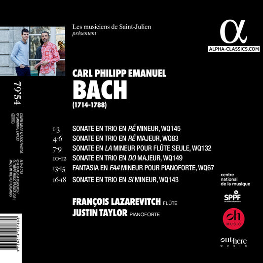 C. P. E. Bach: Sonatas For Flute & Fortepiano