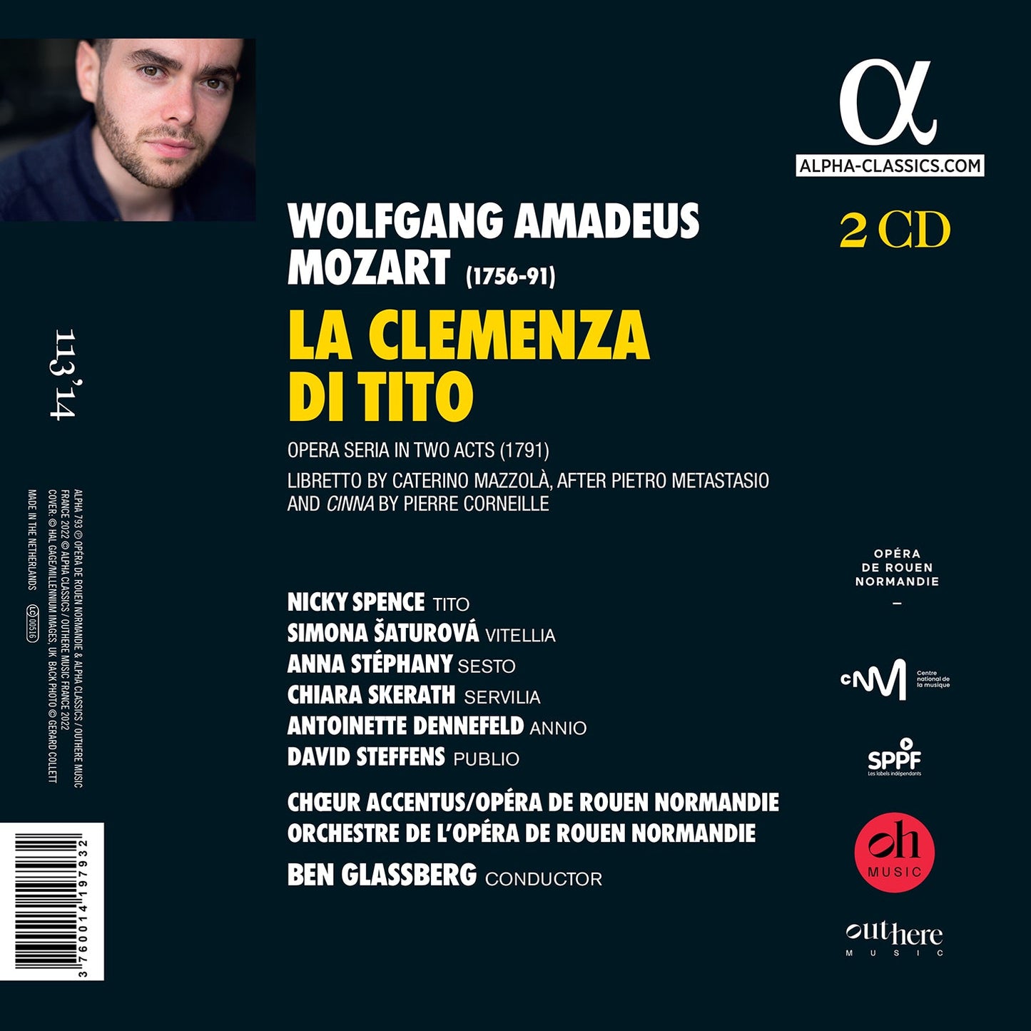 Mozart: La Clemenza Di Tito Orchestre De L'Opera De Rouen Normandie, Ben Glassberg, Simona Saturova, Anna Stephany, Antoinette D