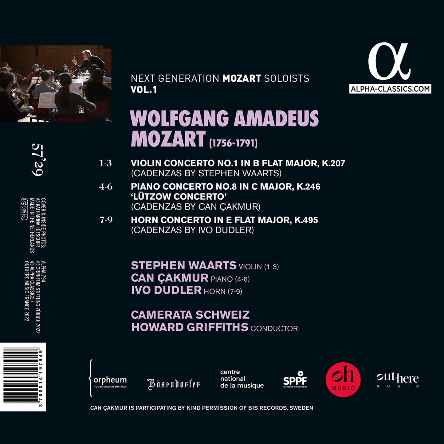 Mozart: Violin Concerto No. 1, Kv. 207; Piano Concerto No. 8