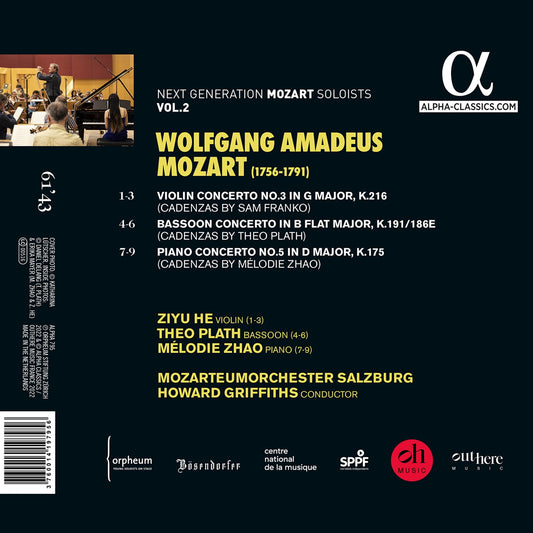 Mozart: Violin Concerto No. 3, Kv. 216; Bassoon Concerto, Kv