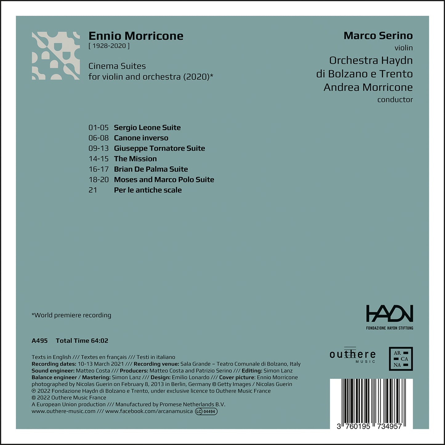 Morricone: Cinema Suites for Violin and Orchestra