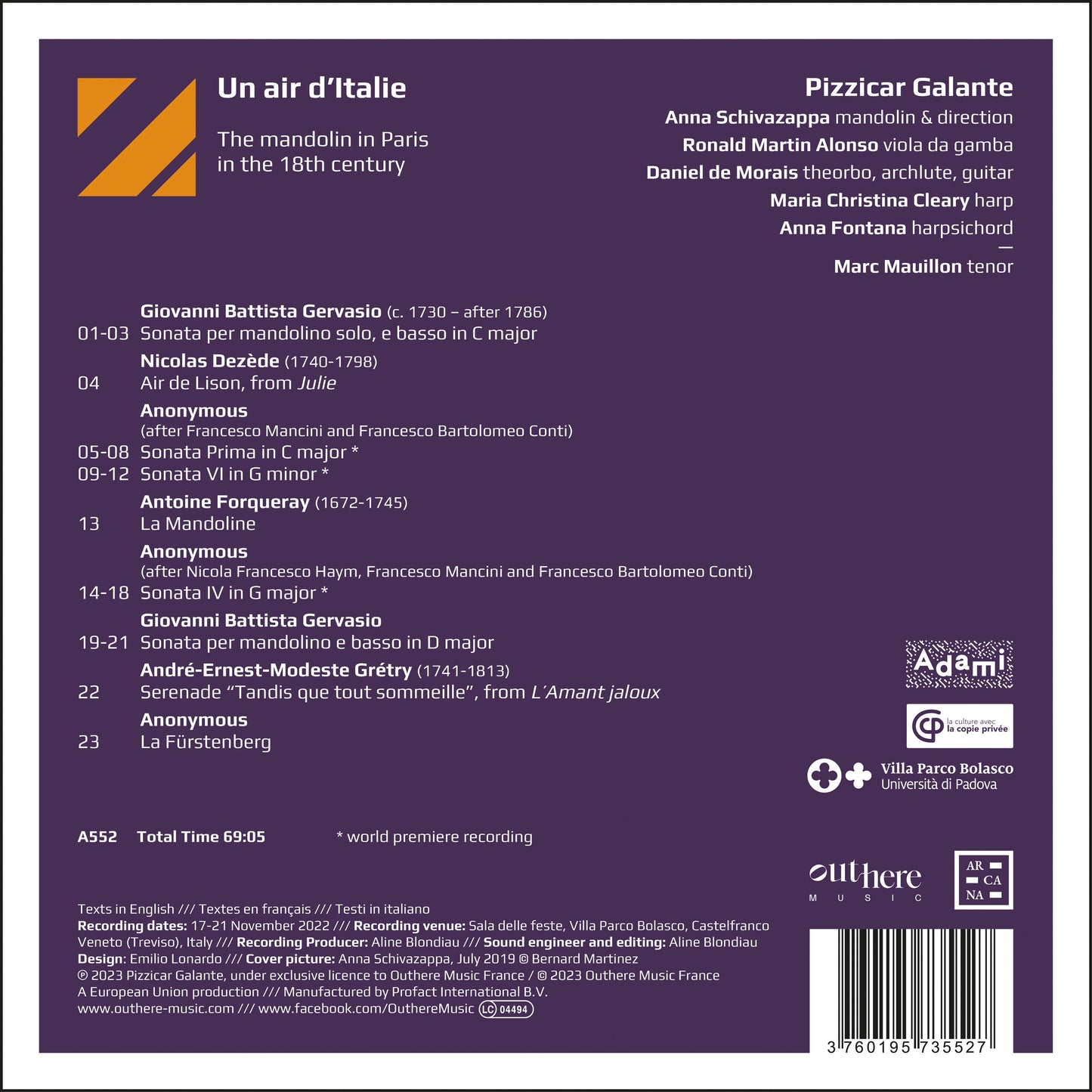 Un Air d’italie - The Mandolin in Paris in the 18th Century