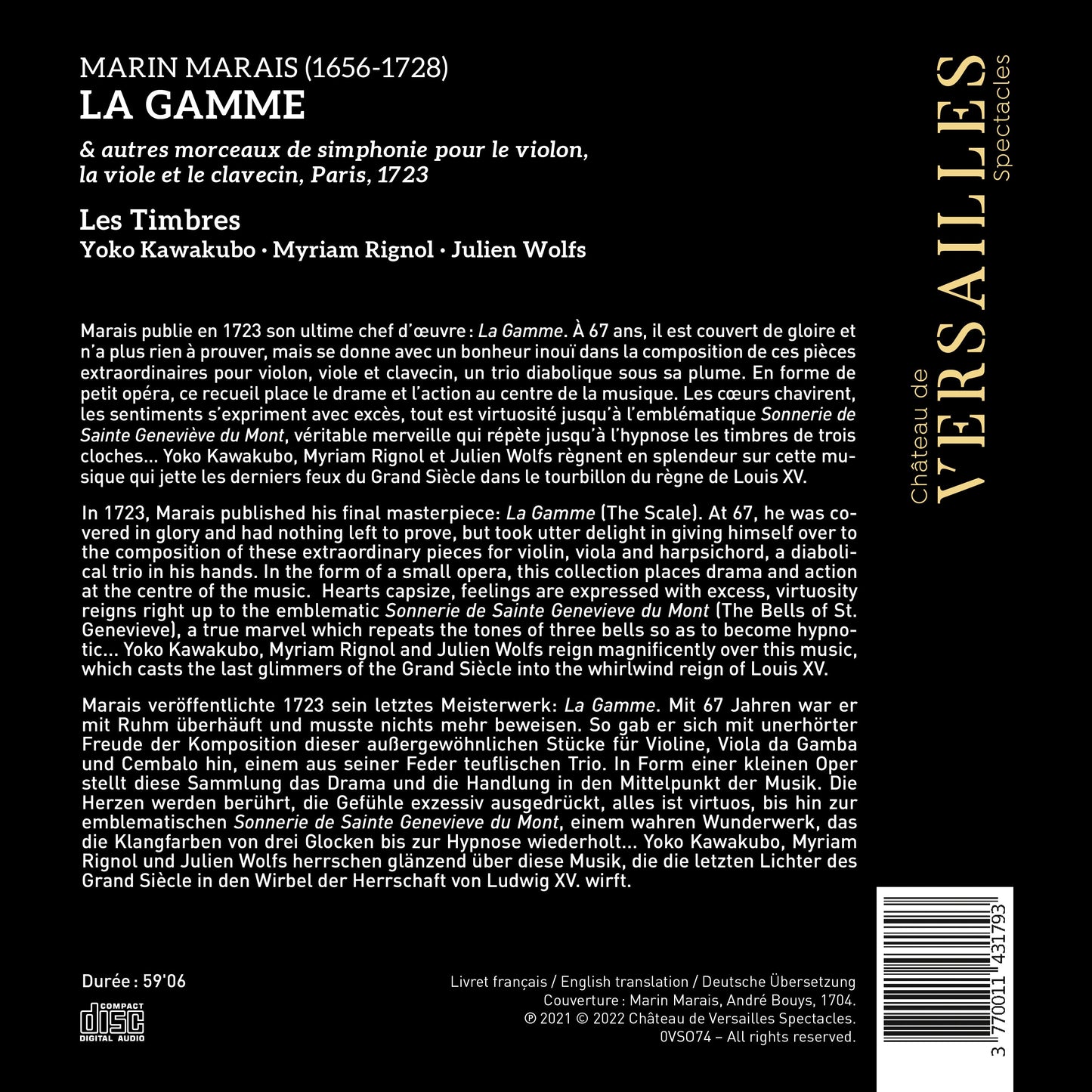 Marais: La Gamme